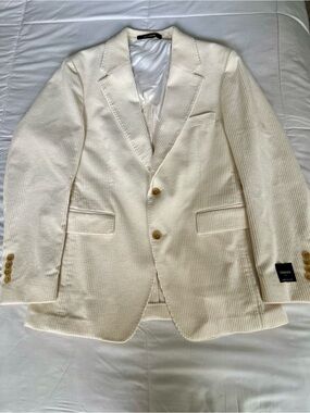 Todd Snyder Ivory Corduroy Two-Button Blazer
